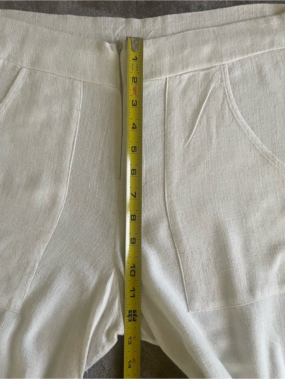 Wassa Linen Blend 2-Piece Set Ivory Off-Shoulder Wide Leg Pants M - Picture 8 of 11